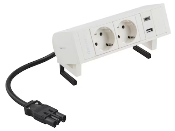 Tischsteckdosenleiste TSL-2 I L:186,4 mm I 4 Anschlüsse
