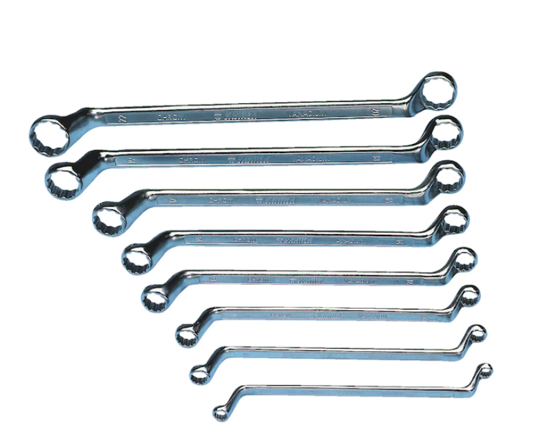 8.-tlg. Doppelringschlüssel-Satz tief gekröpft