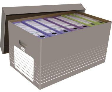ELBA Archivschachtel ELBA tric 37 x 32,2 x 62,2 cm (B x H x T) DIN A4 mit Archivdruck Wellpappe grau/weiß