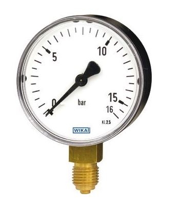 Wika Rohrfeder Manometer NG 63 0-4.0 bar Unten G 3/8"