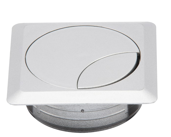 Ø 80 mm Kabeldurchlass quadratisch | Weißaluminium