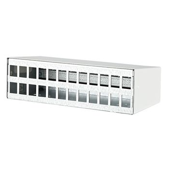 Patchpanel 24 Port Modul unbestückt 24xRJ, RAL9010