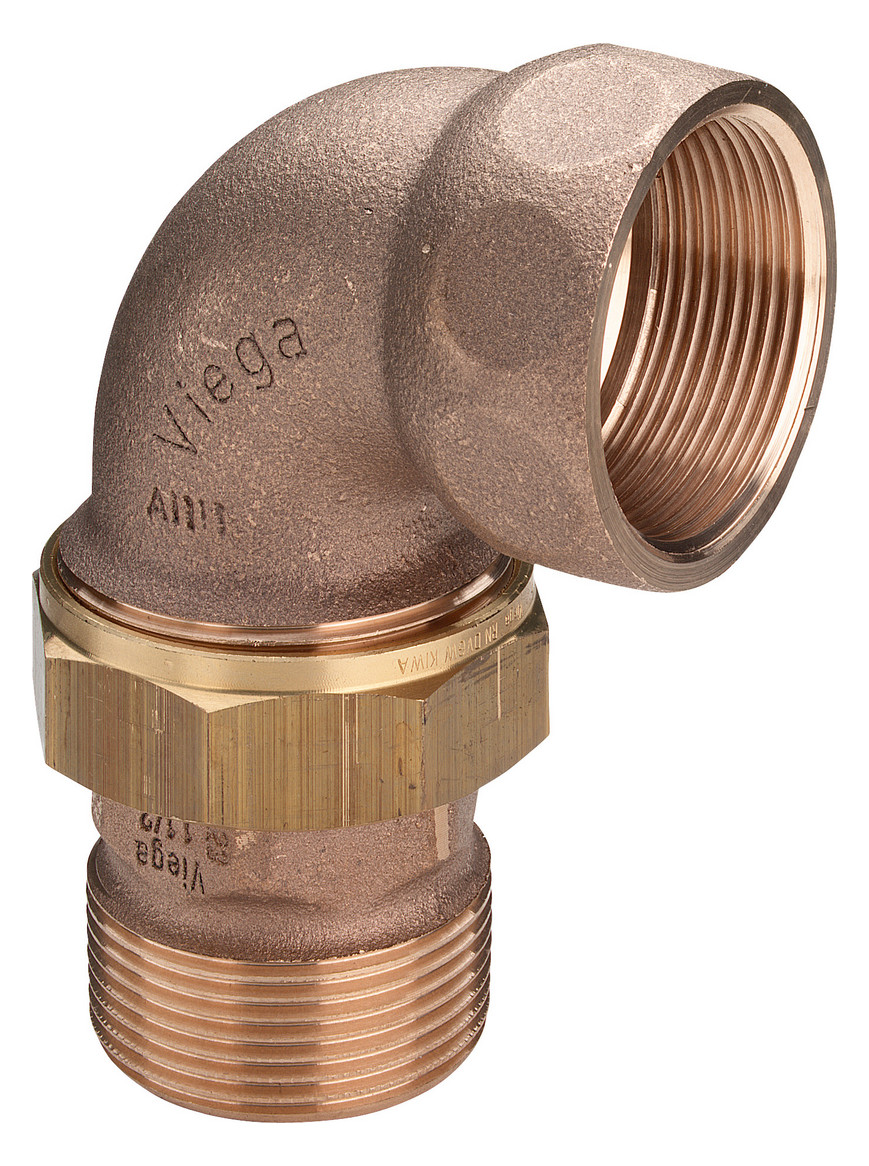 Rotguss Winkelverschraubung flachdicht 1/2" IG/AG