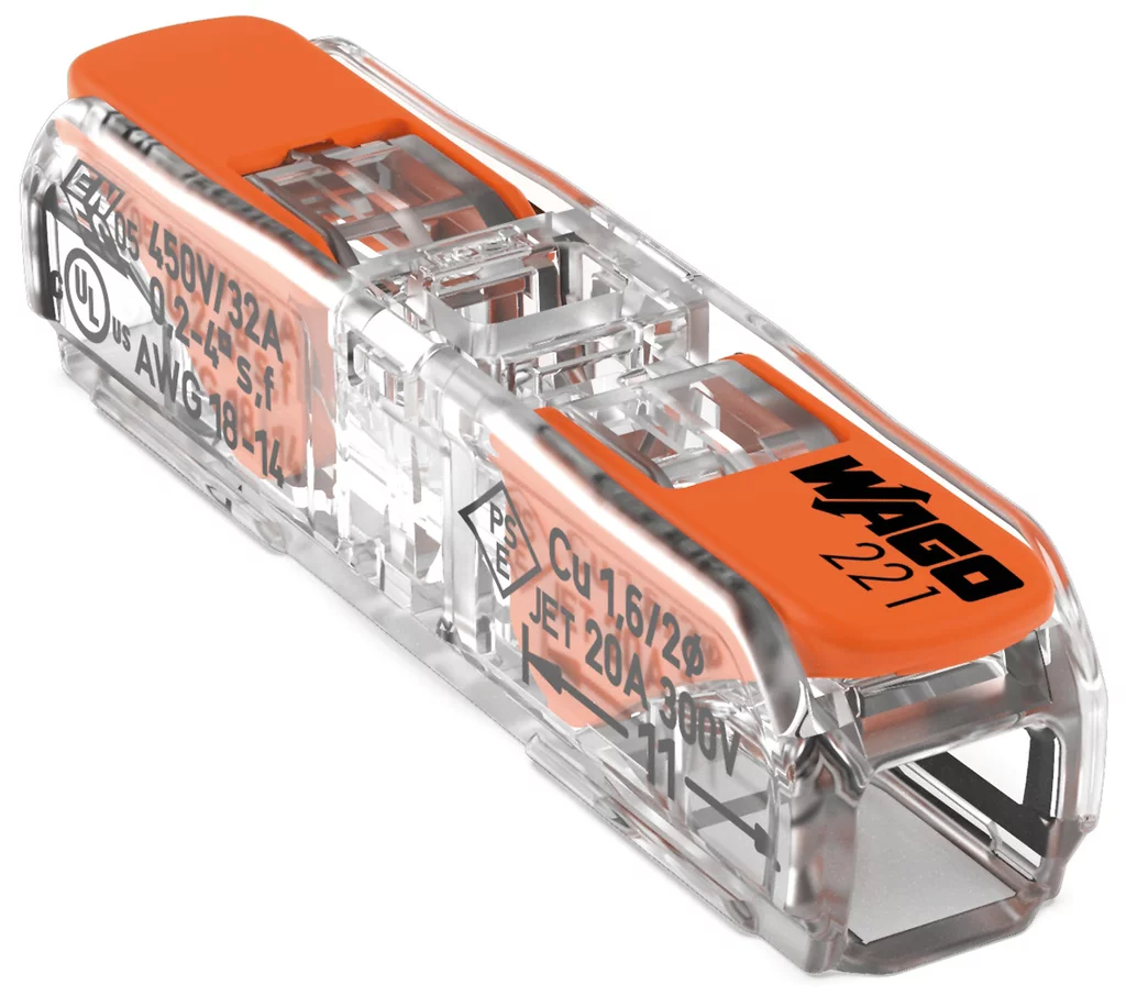 WAGO Durchgangsverbinder m. Hebel max. 4qmm 2-Leiter