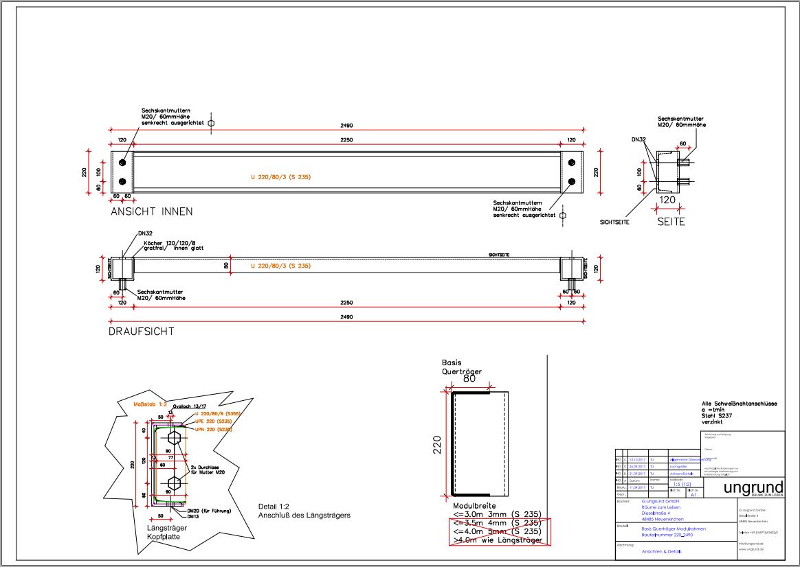 Kopfträger Boden in diversen Längen