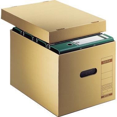 LEITZ Archivbox Leitz Premium 33,5 x 28 x 44 cm (B x H x T) DIN A4 mit Archivdruck Wellpappe recycelt/Natronpapier kaschiert