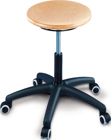 Drehhocker m.Rollen Buche natur Sitz-H.4