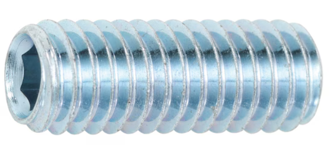 M8x16 mm Gewindestift Innensechskant und Kegelstumpf verzinkt blau passiviert (A2K)