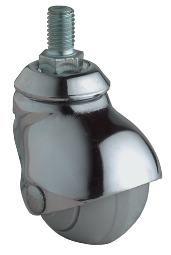 Kugellenkrolle D.40mm Trgf.30kg M10 Gum.