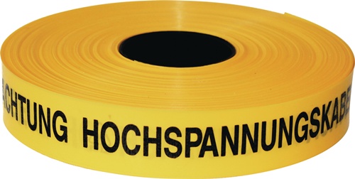 KELMAPLAST Trassenwarnband  Achtung Hochspannungskabel Breite 40 mm Länge 250 m gelb