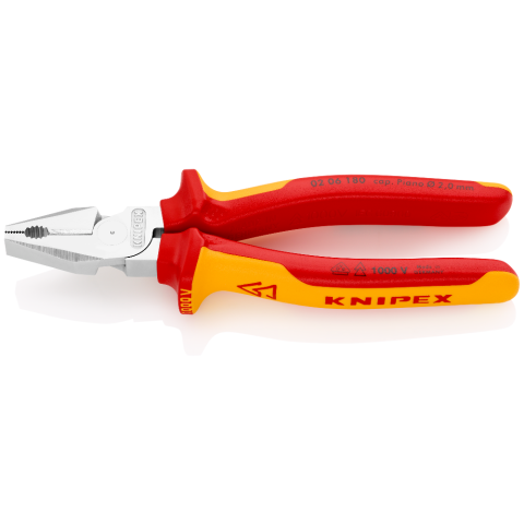 KNIPEX 180 mm Kraft-Kombizange mit Mehrkomponenten-Hüllen, VDE-geprüft