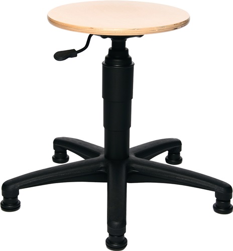 Drehhocker m.Bodengl.Buche natur Sitz-H.