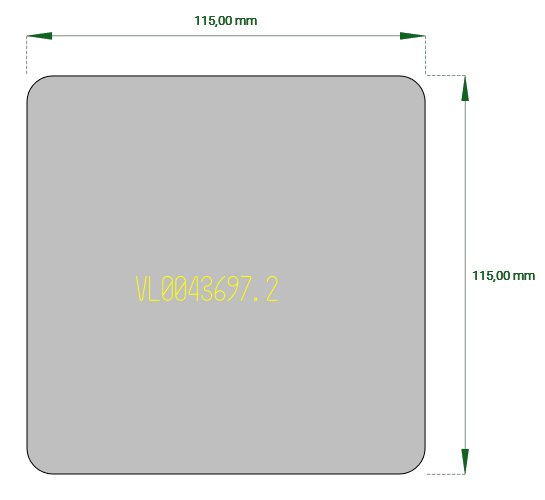 Blechplatte 115/115 mm