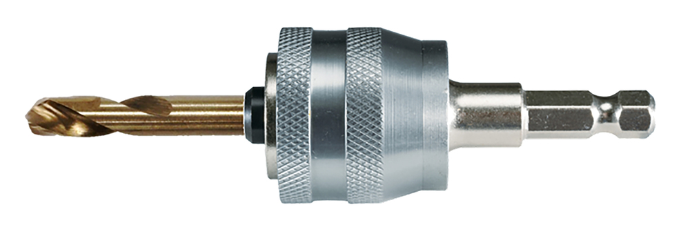 E-20498 Lochsägen Adapter EZYCHANGE + HSS-Co Zentrierbohrer für dünne Bleche