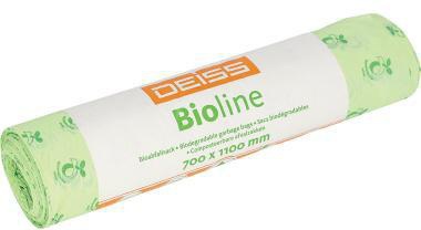 DEISS Müllbeutel DEISS BIOLINE 70 x 110 cm (B x H) 120l ecovio natur 10 St./Pack.
