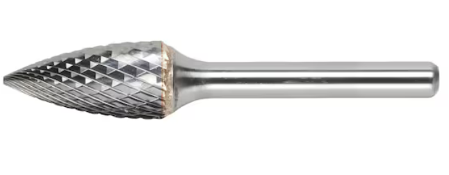 12x25 mm Hartmetall Frässtift Zahnung 3R (Spitzbogenform)