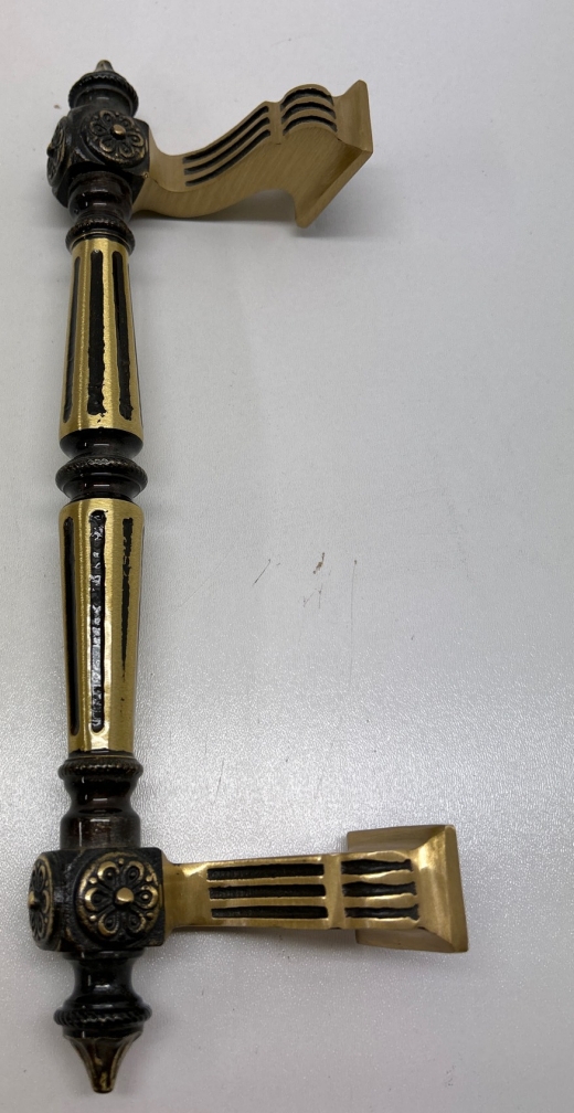 Türgriff Stoßgriff Messing Barock massiv gold 220mm I LL8011