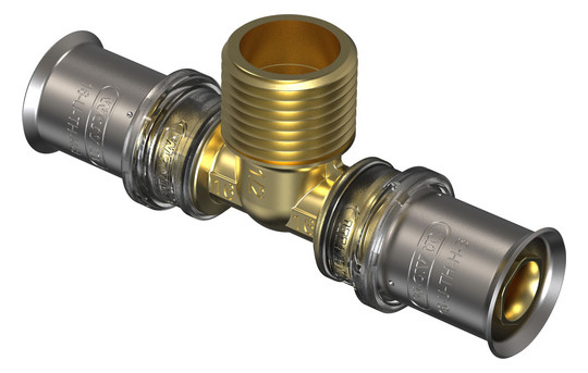 M5 T-Stück 16mm x 1/2" AG x 16mm Comfort Press