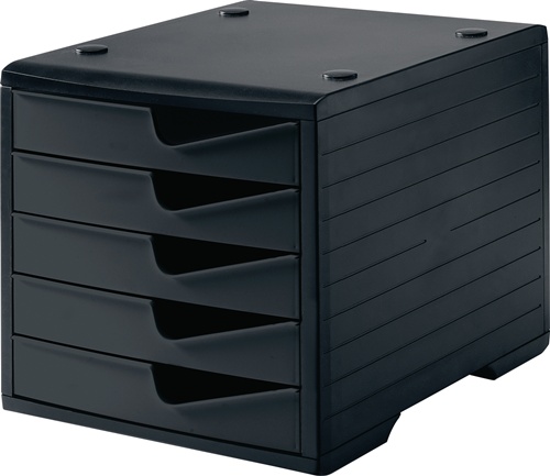 Ablagebox 5 Schubl.schwarz/schwarz Polys