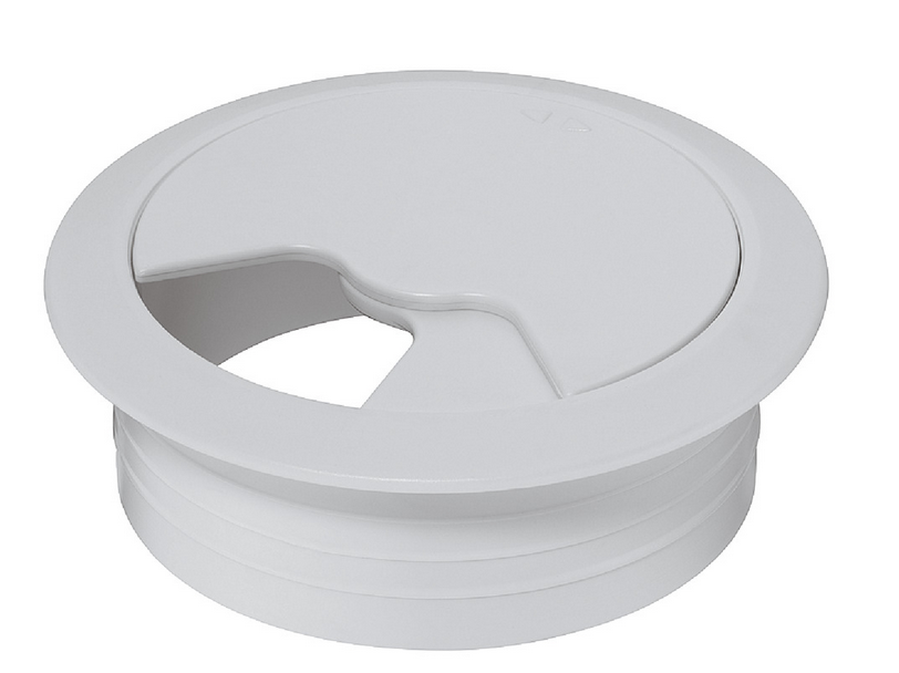 Ø 60 mm Kabeldurchlass, rund, 71 oder 91 mm I Weißaluminium