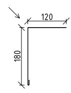 120/180 mm Dachrandprofil/ Kantblech Dach | RAL 7035 | Länge = 573,0 cm