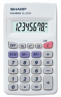SHARP Taschenrechner Sharp EL-233S 1 x 8-stellig weiß Batterie