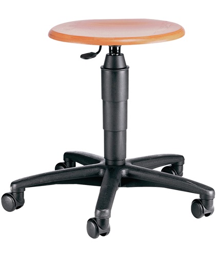 Drehhocker m.Rollen Buche natur Sitz-H.4