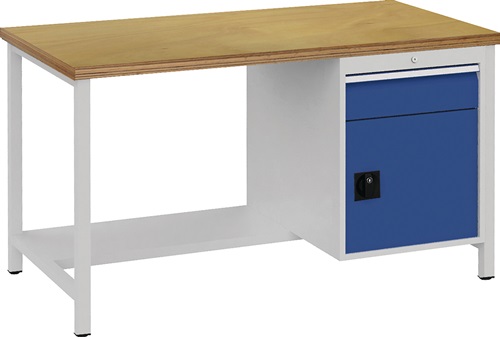 Werkbank signalblau lichtgrau B1500xH859