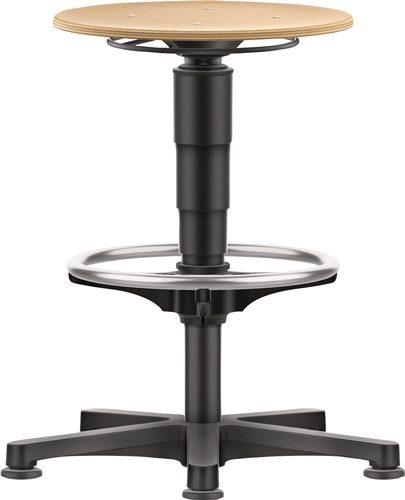 Drehhocker Bodengleiter u.Fußring Buche