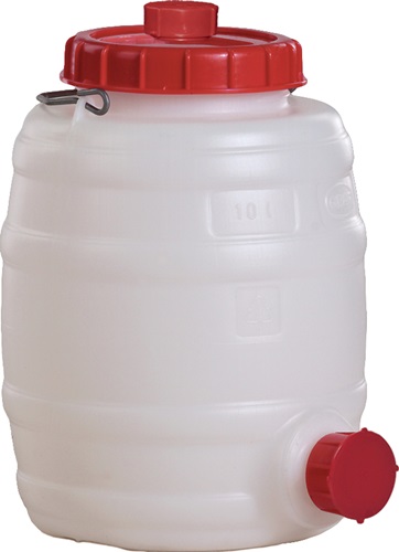 Fass 10l PE weiß 1 Tragebügel Einfüllöff
