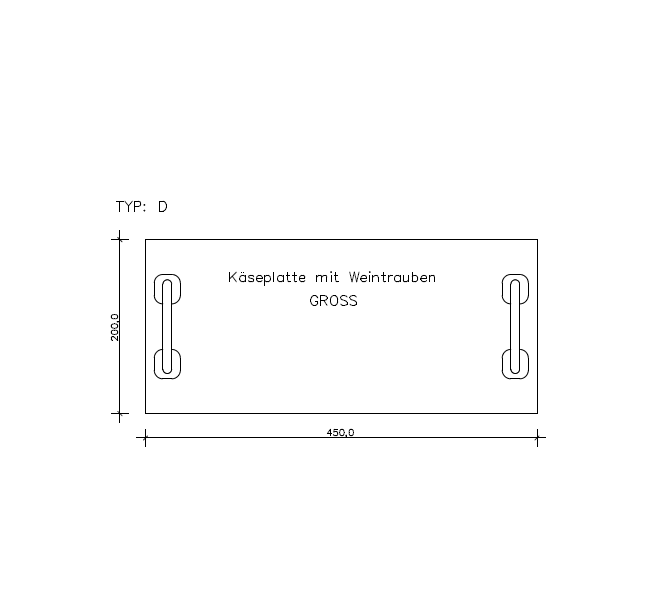 Käseplatte mit Griffen