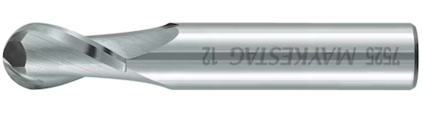 Ø 1 mm VHM-Radiusfräser, kurz, Zweischneider