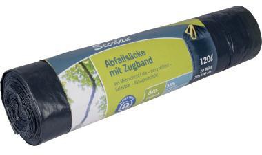 SECOLAN Müllsack Secolan 70 x 100+5 cm (B x H) 35µm 120l Polyethylen 100 % recycelt schwarz 10 St./Pack.