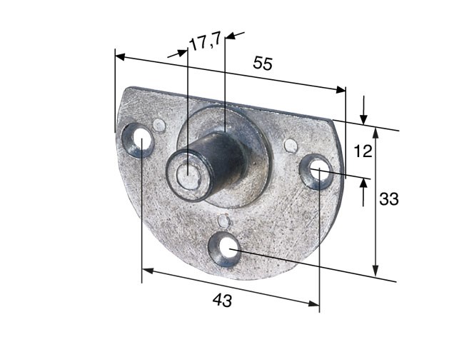 Aufschraublager mit Zapfen Ø 11,8mm