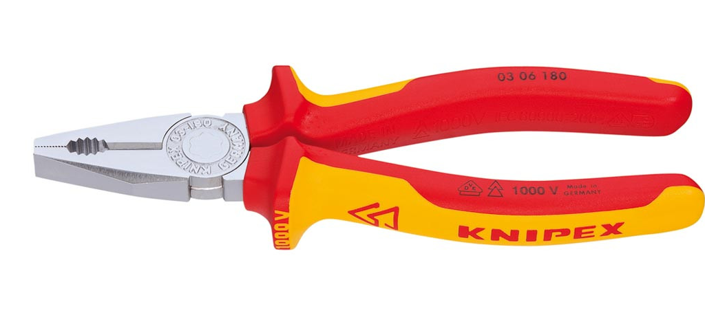 160 mm Knipex Kombizange mit 2K-Griffhüllen VDE-isoliert