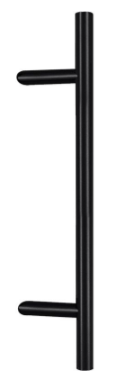 Edelstahl Türgriff / Stoßgriff RAL 9005 Schwarz Feinstruktur mit schräger Stütze 45° Diverse Längen  Kopie