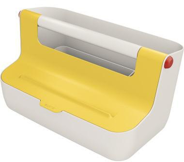 LEITZ Aufbewahrungsbox Leitz Cosy 21,4 x 19,6 x 36,7 cm (B x H x T) DIN A4 ABS Kunststoff gelb/hellgrau