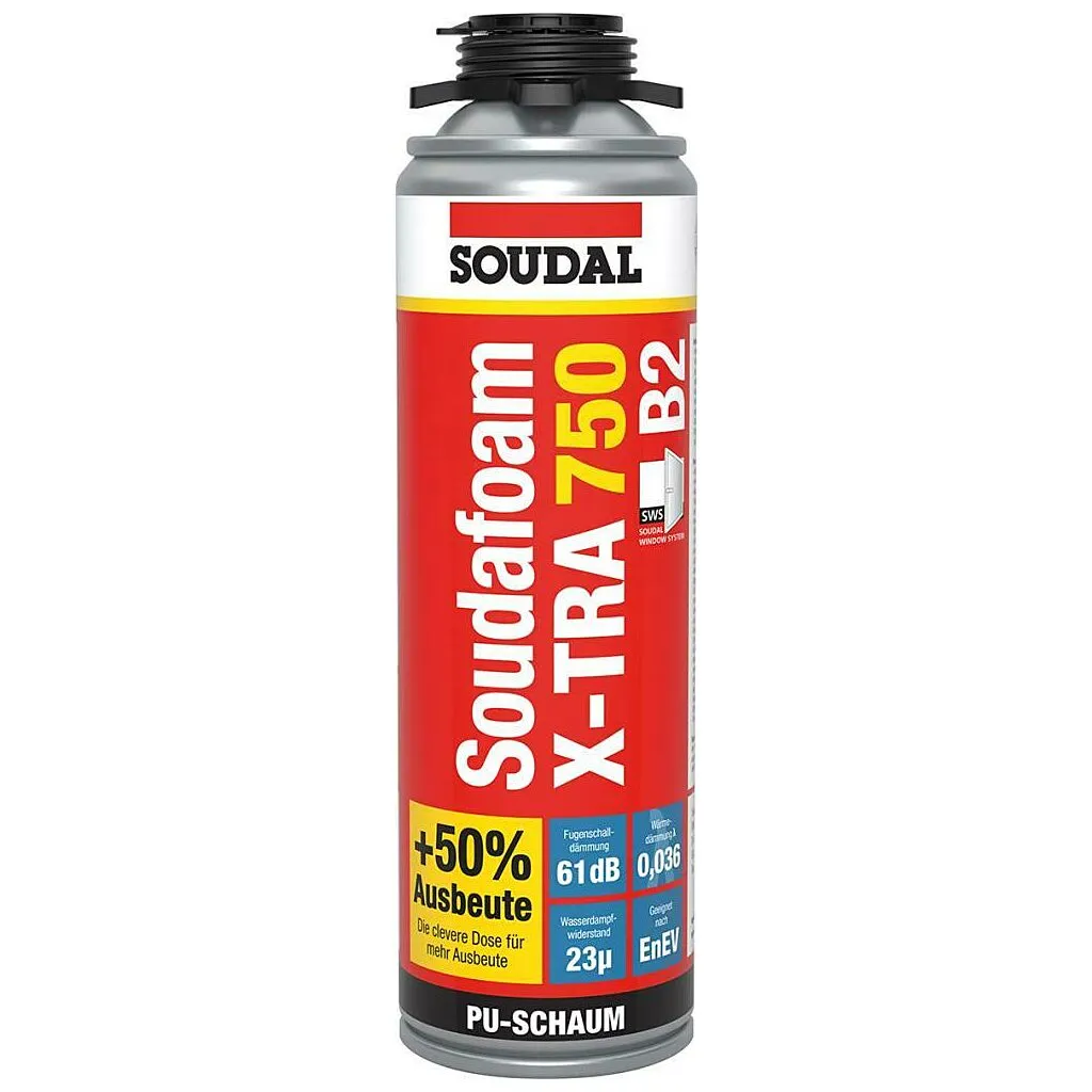 Soudal 1K Montageschaum Soudafoam X-Tra /Pistolenschaum (VE 12)