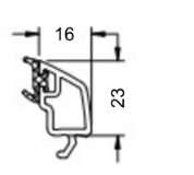 Schüco Glasleiste_16/23_19695_(6 m) I RG 350