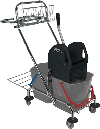 Reinigungswagen Eimer 2x17l,Presse,Ablag