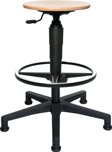 Drehhocker m.Gleiter Buche Sitz-H.540-80