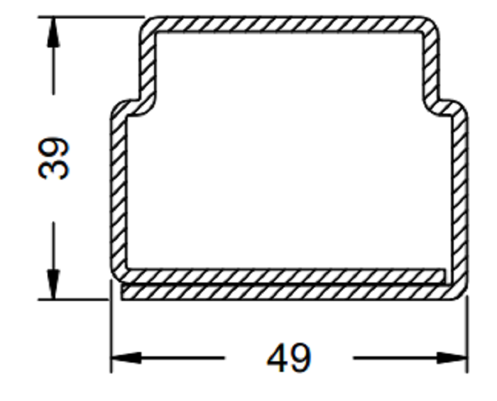 202733 Stahlrohr 49/39/2.0 vz. (VE 6m)