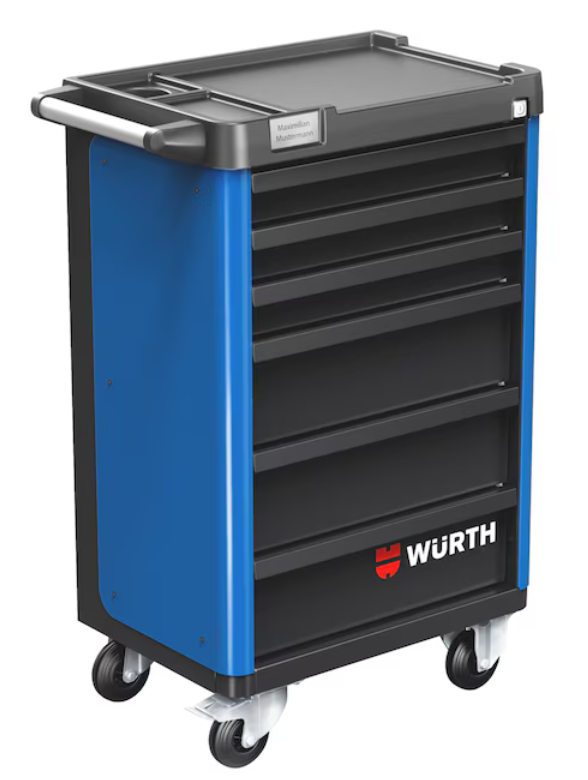 Würth System-Werkstattwagen BASIC 8.4 "Enzianblau" I 6 Schubladen