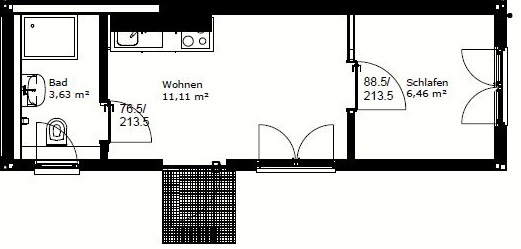 2-Raum Solo Appartement | 27 m² | Fenster Rechts