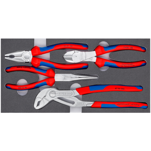 4-teilig KNIPEX Zangen-Set In Schaumstoffeinlage