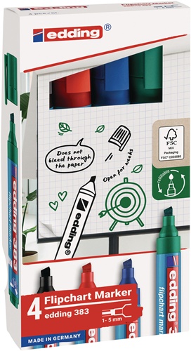 Flipchartmarker 383 schwarz/rot/blau/grü