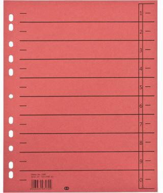 SOENNECKEN Trennblatt Soennecken oeco DIN A4 Recyclingkarton rot schwarz 100 St./Pack.