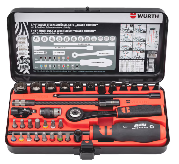 1/4 Zoll Multi-Steckschlüssel-Satz Black Edition 34-teilig