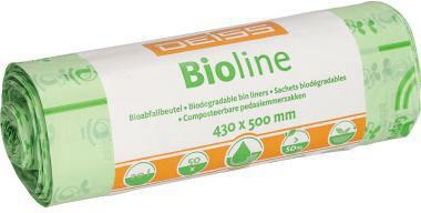 DEISS Müllbeutel DEISS BIOLINE 43 x 50 cm (B x H) 20l ecovio natur 50 St./Pack.