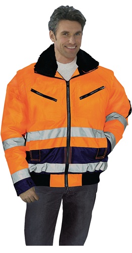 Warnschutz-Pilotenjacke Gr.L orange/mari